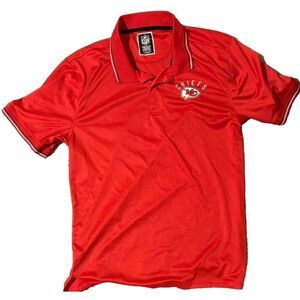 Kansas City Chiefs Men’s Large Red/Black Contrast Polycotton Polo Shirt – New